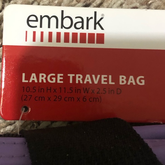 NEW PURPLE Embark Large Travel Cosmetic TOILETRY BAG Handle Zipper Pocket - Picture 8 of 8